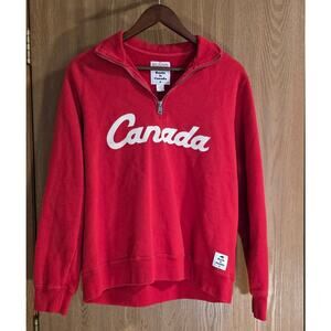 Roots Canada Quarter Zip Sweatshirt Pullover